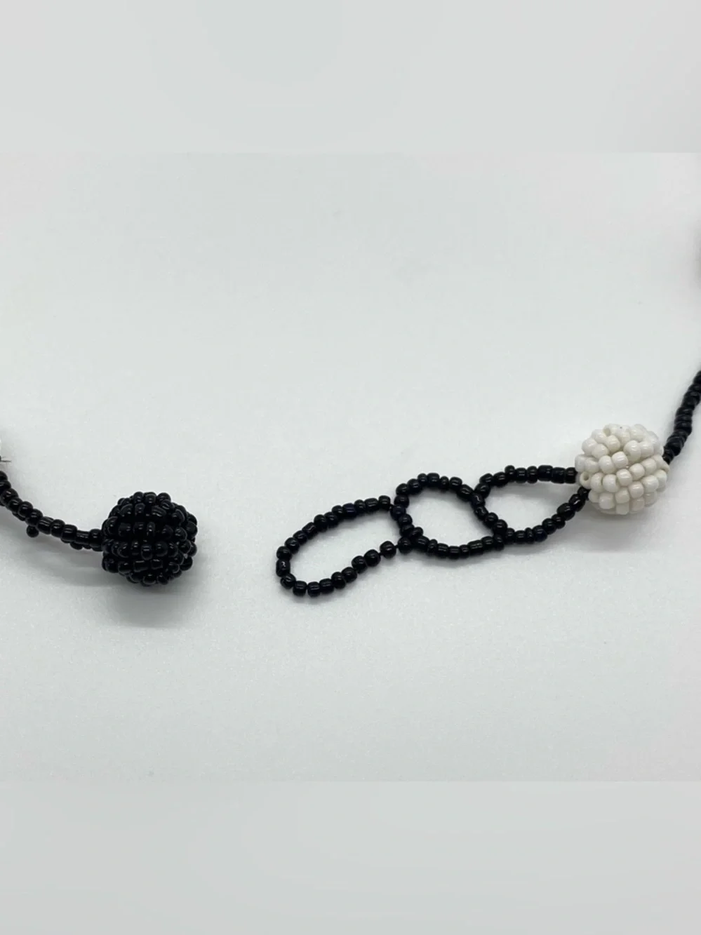 Black White Brown Beaded Necklace Boho Eclectic Whimsigoth Fairy 90s Minimalism